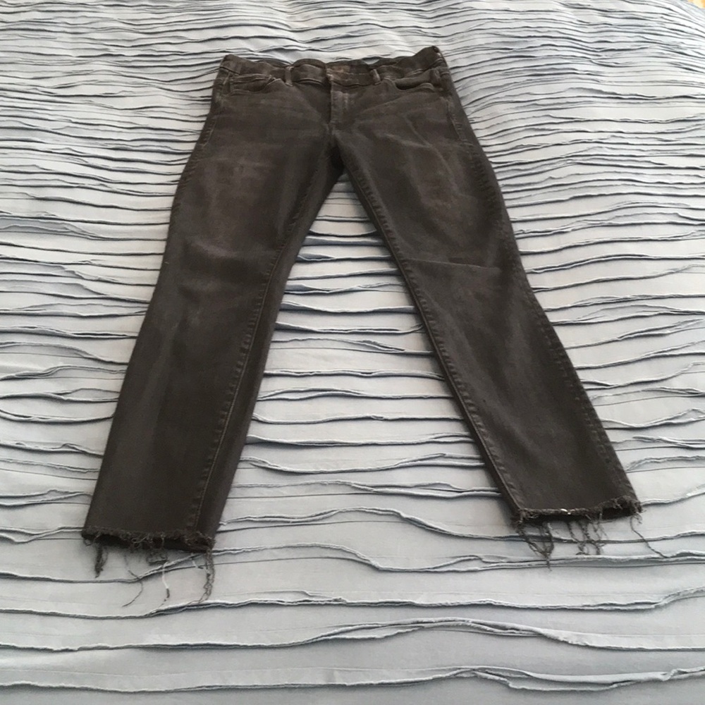 Mother looker high waisted ankle fray blackbird